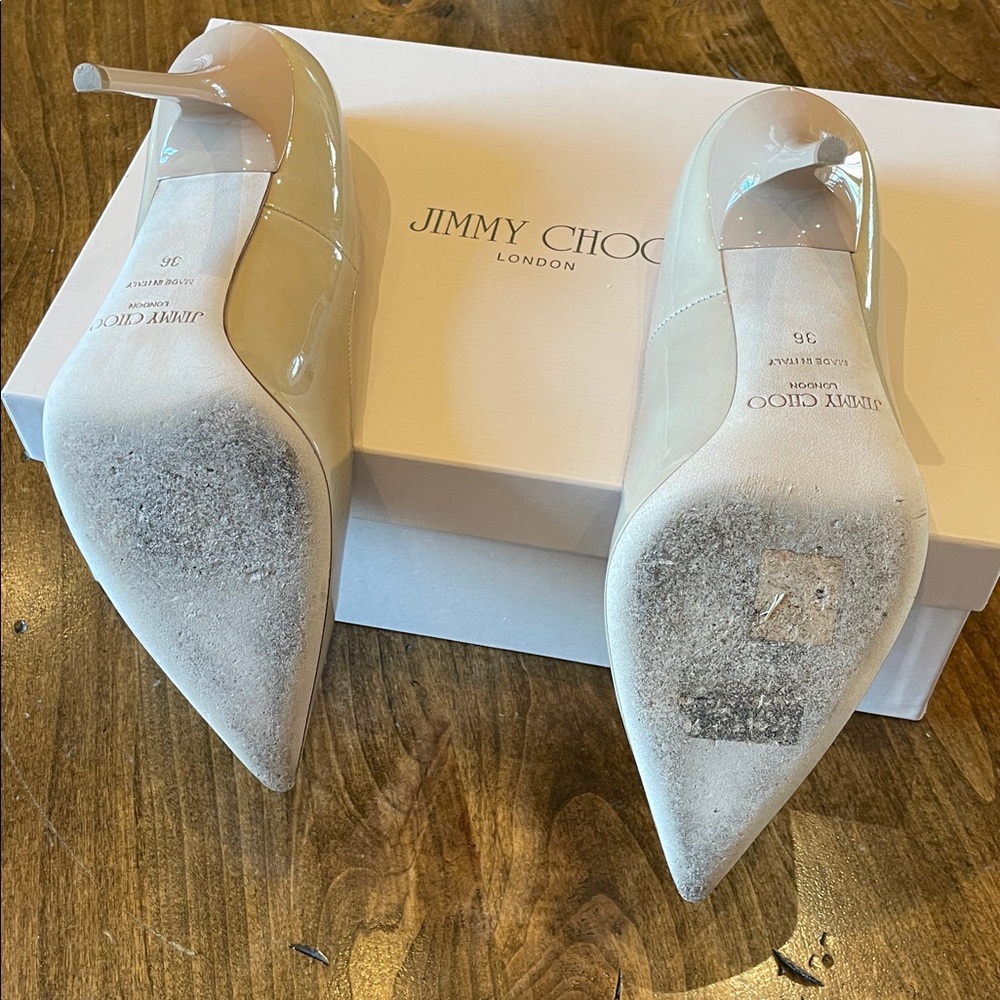 JIMMY CHOO Abel Nude Patent Leather Pump 36 - Picture 6 of 7